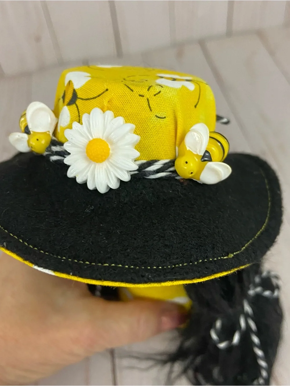 Handmade Bee Gnome Girl – Spring Summer Decor, Bumble Bee Tiered Tray Gnome - Picture 12 of 14